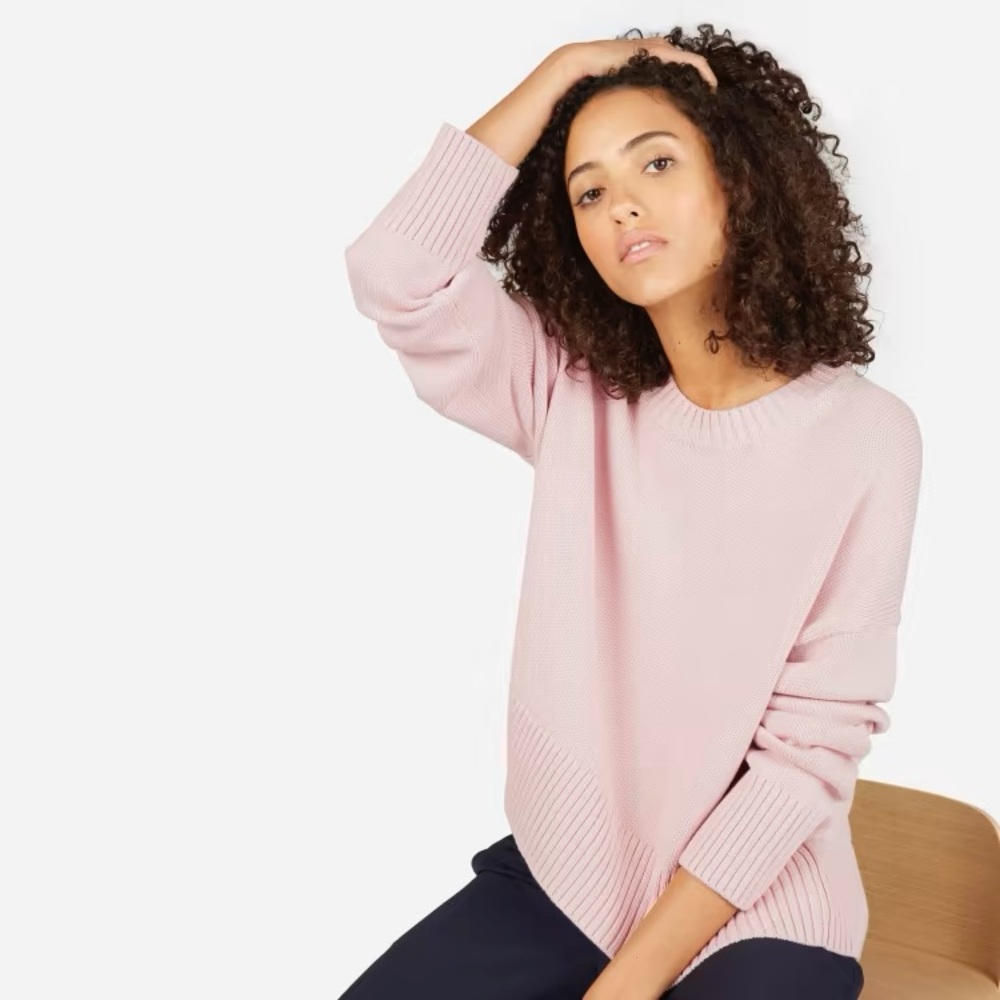 Everlane The Soft Cotton Square Crew Pale Pink Sz XS